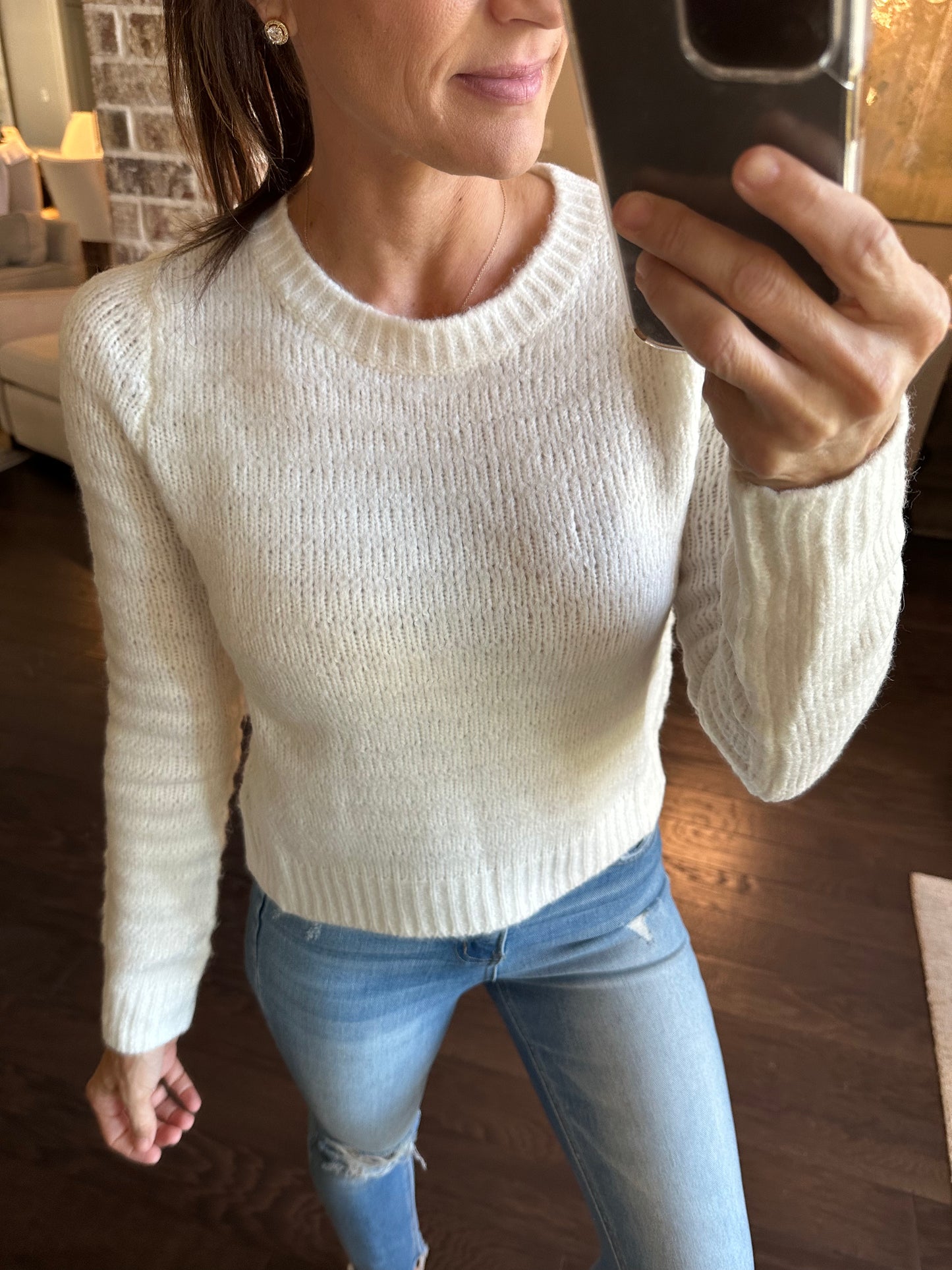 Z Supply Bowie Cropped Sweater- Ivory