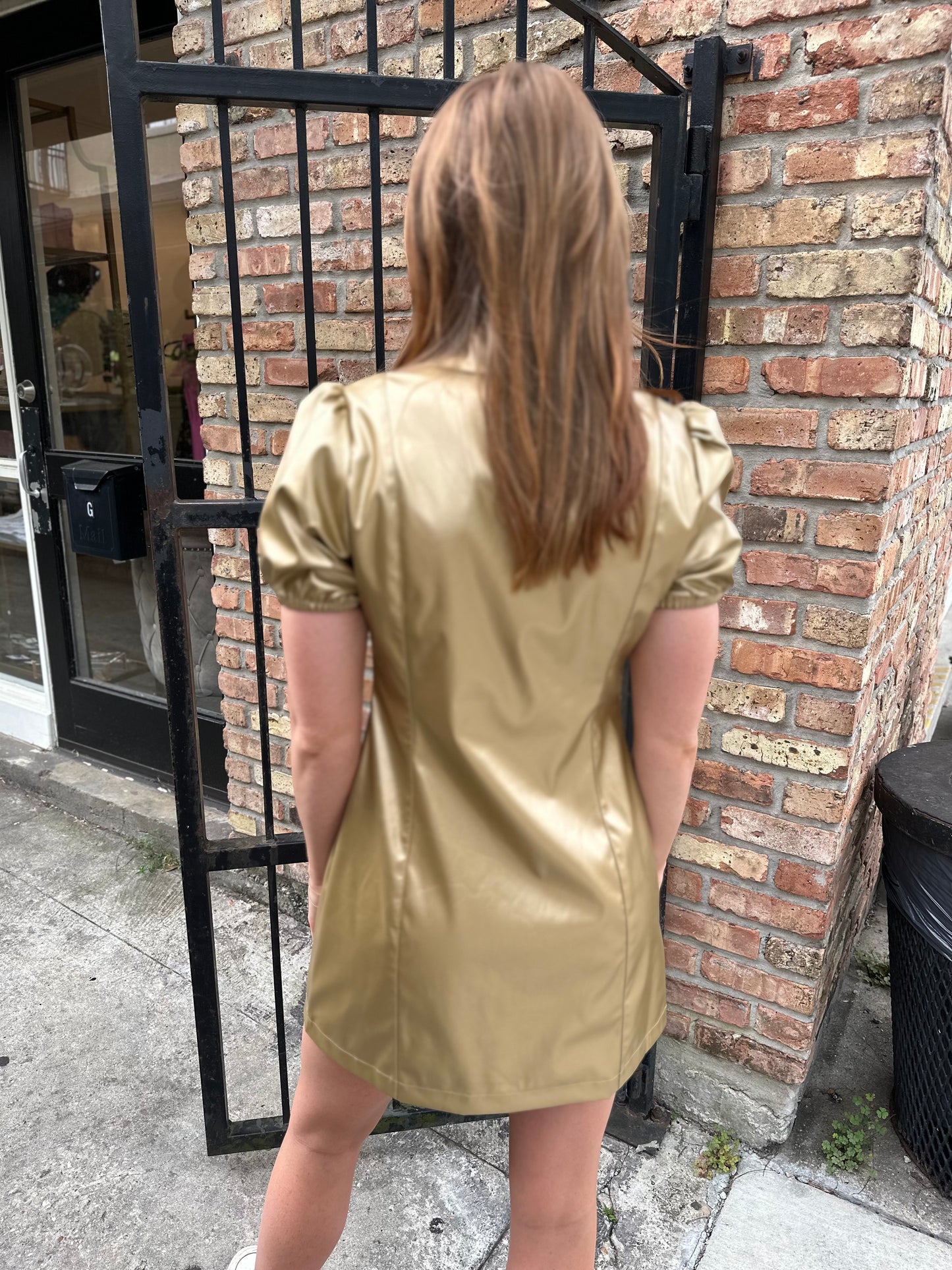 Golden Button Down Dress- Gold