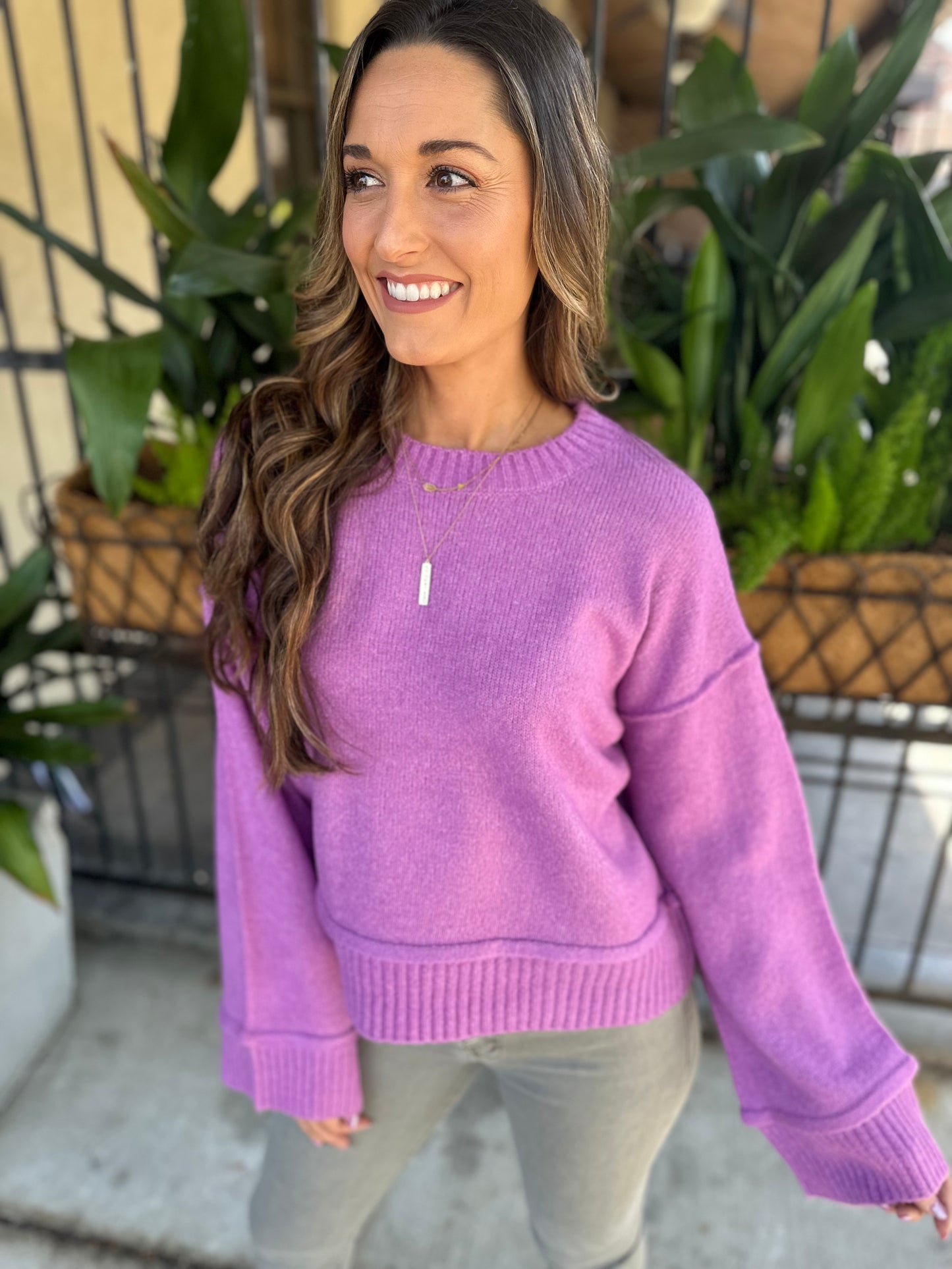 Posie Plum Sweater- Purple