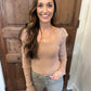 Silve Ribbed Sweater Top- Taupe