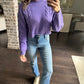 Snuggly Cable Sweater- Purple