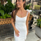 Gia Ribbon Mini Dress- White