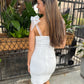 Gia Ribbon Mini Dress- White