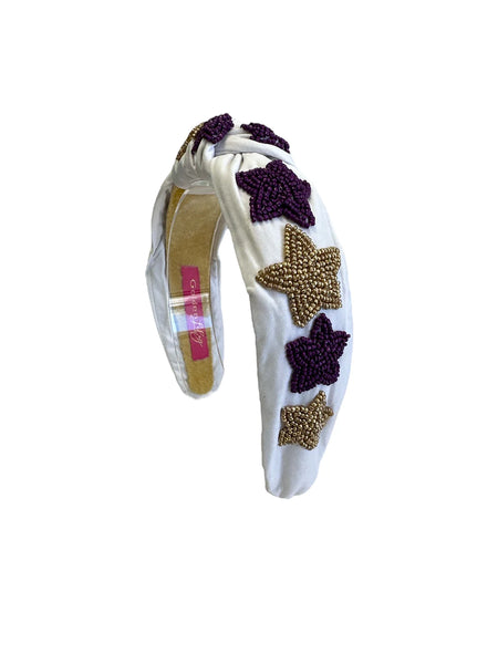 Hazel Lane Boutique Mardi Gras Star Headband- Purple