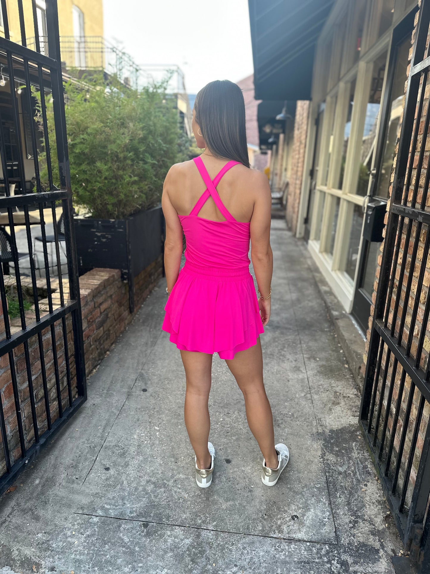 Athletic Romper-Hot Pink – Cara's Boutique