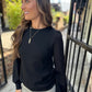 Megan Puff Sleeve Sweater- Black