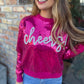Queen Full Sequin Cheers Sweater- Hot Pink