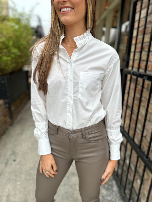 Pomona Button Up Shirt- White