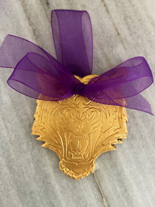 Tiger Head Ornament- Gold