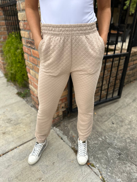 Z Supply Quilted Jogger- Almond
