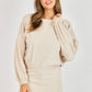 Locket Gathered LS Top- Oatmeal