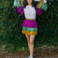 Mardi Gras Tinsel Skirt- Purple, Green, Gold