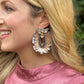 Sequin Oval Earrings- Natural