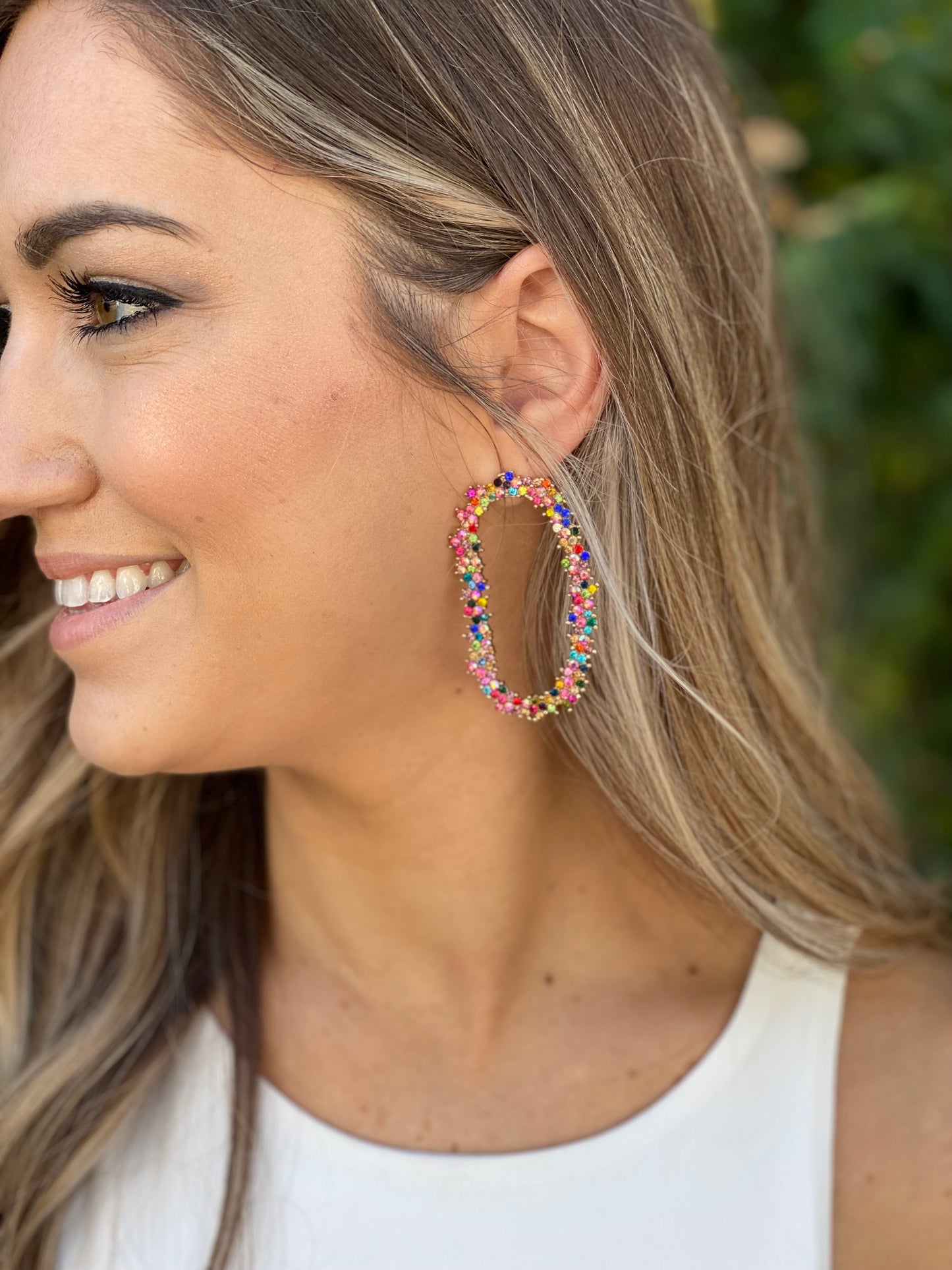 Crystal Garland Earrings- Rainbow