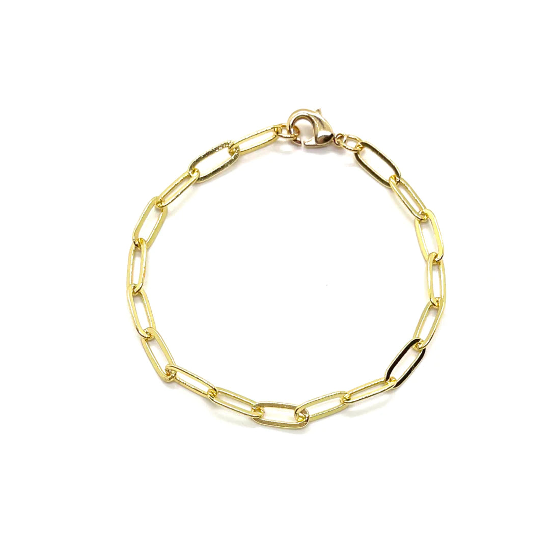 Paperclip Chain Bracelet- Gold