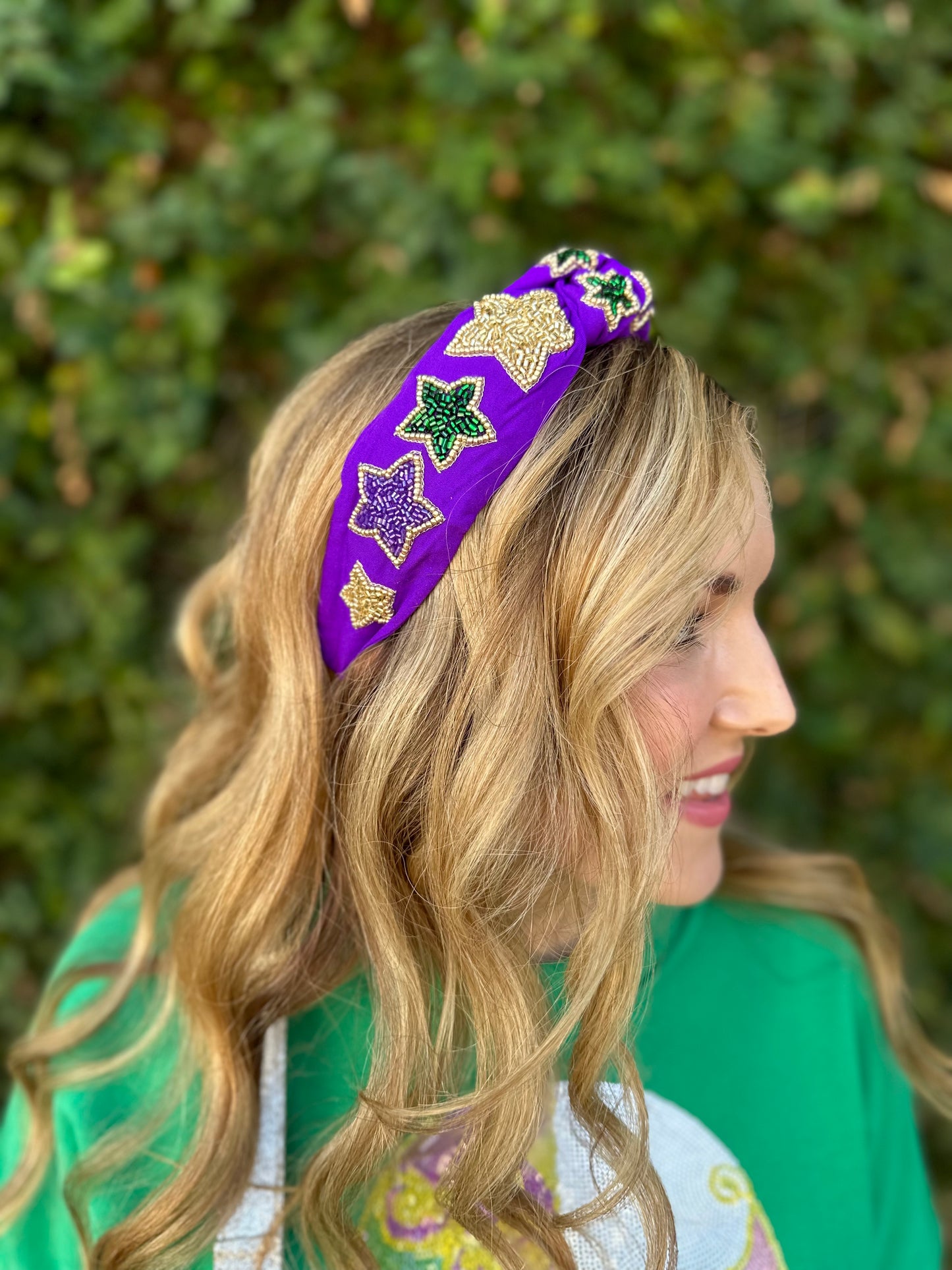 Mardi Gras Star Headband- Purple