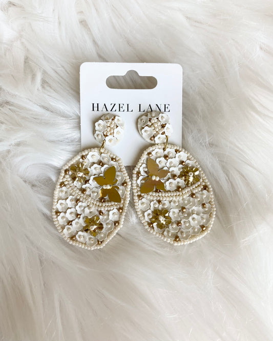 Easter Egg Earrings- Ivory