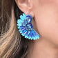 Glam Angel Wing Earrings- Turquoise