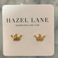Mini Crown Gold Stud Earrings