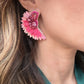 Glam Angel Wing Earrings- Hot Pink