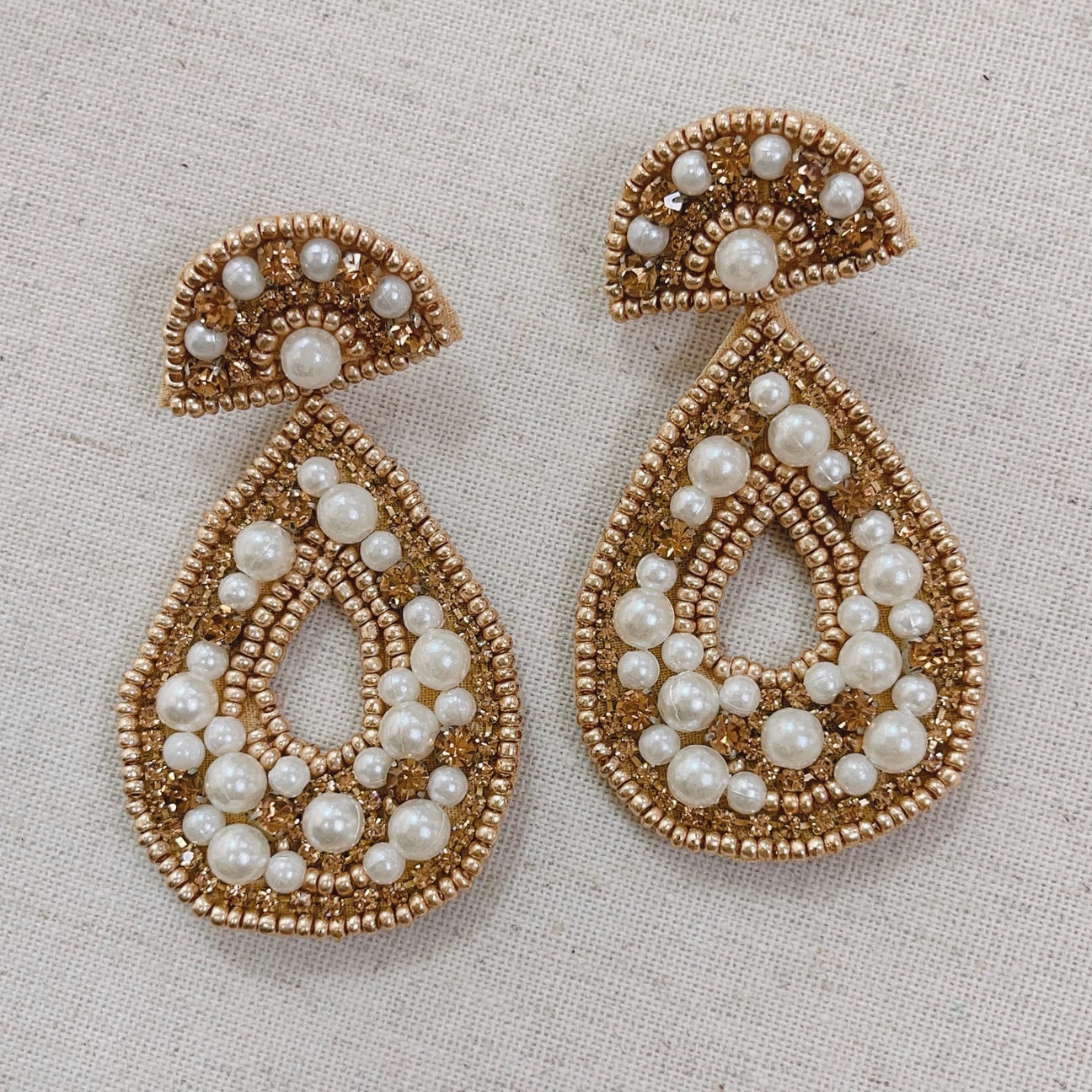 Pipa Pearl Earrings- Gold