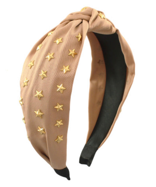 Star Knotted Headband- Tan