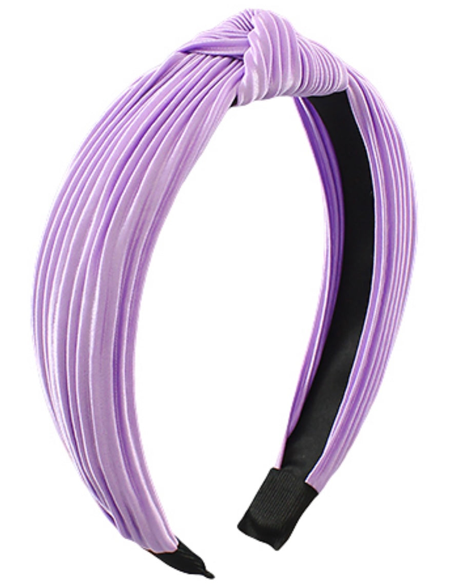 Satin Knot Headband- Lavender