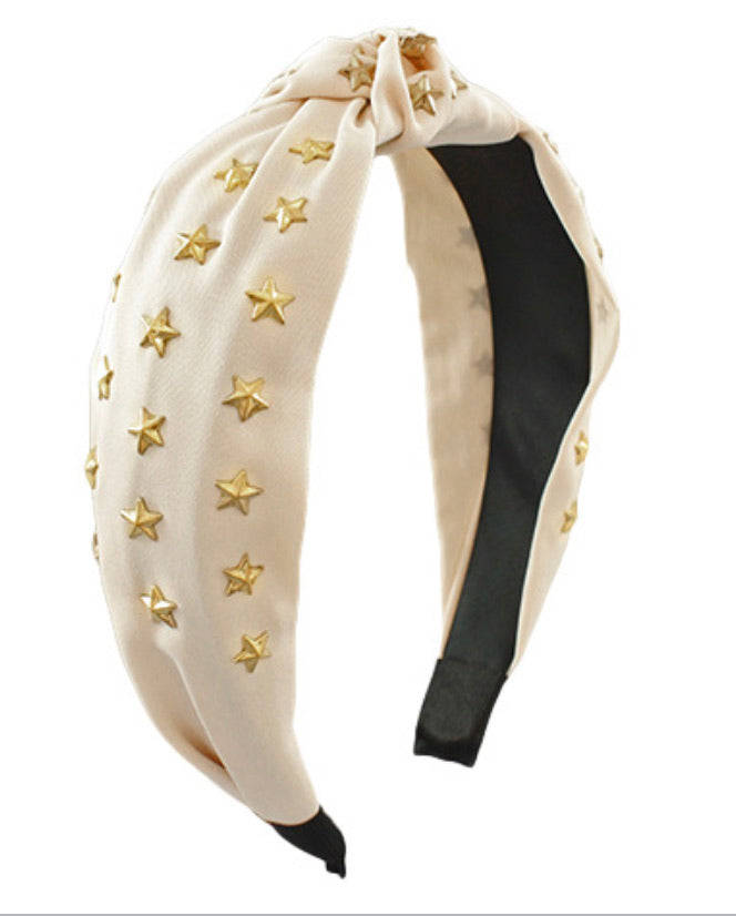 Star Knotted Headband- Ivory