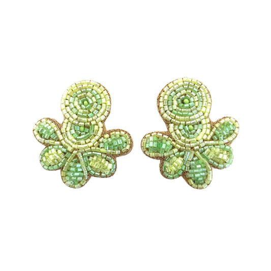 Love Stud Earrings- Green
