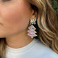 Christmas Sparkle Tree Earrings- Pink