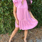 Ken Ruffle Tiered Dress- Pink
