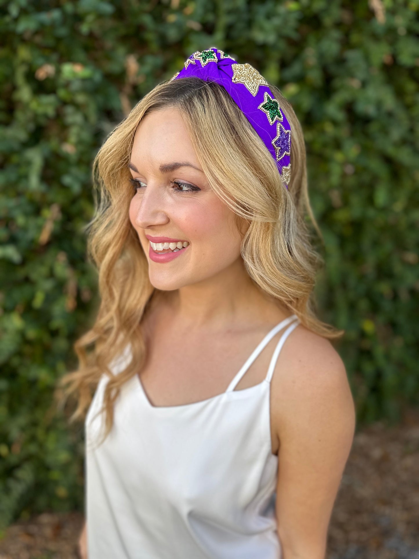 Mardi Gras Star Headband- Purple