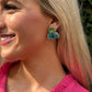 Sadie Stud Earrings- Teal/Lime